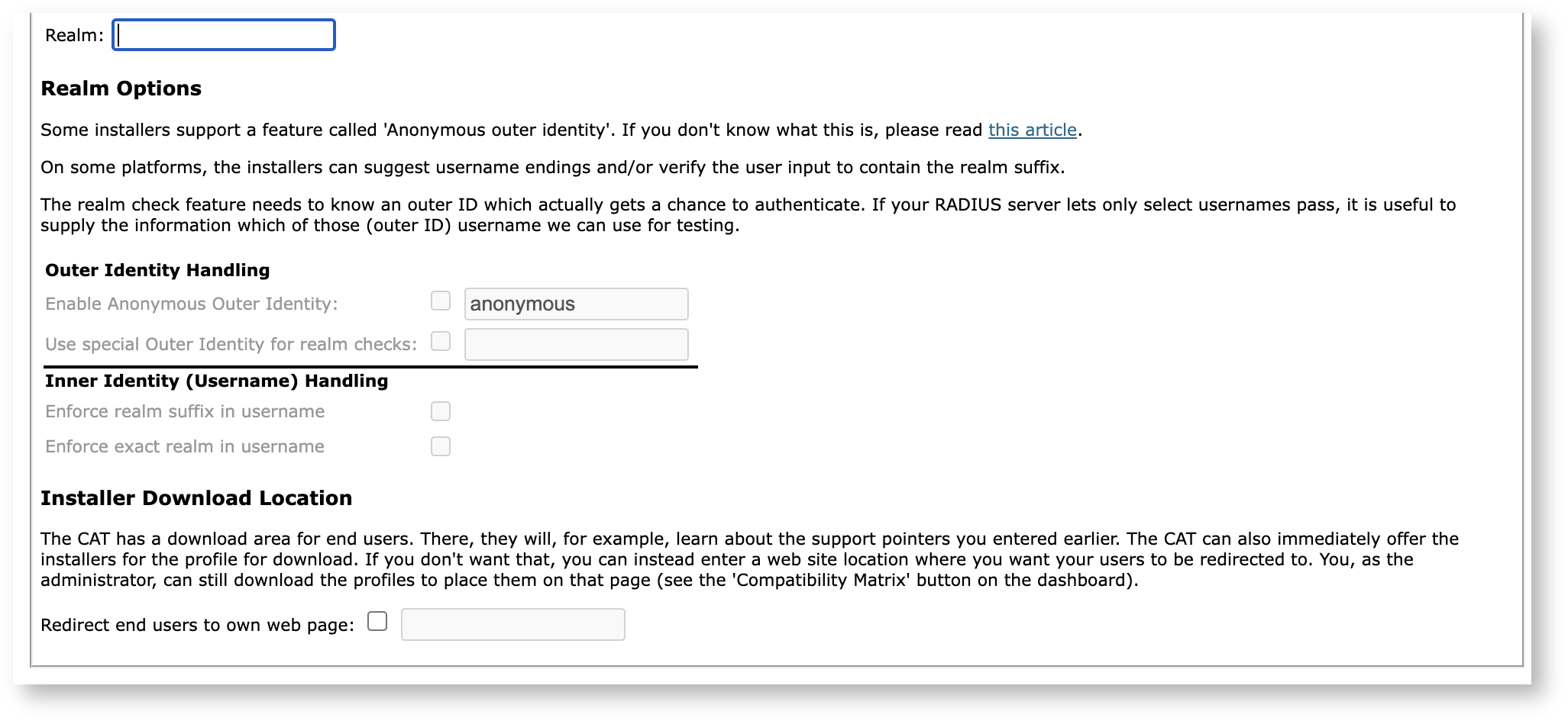 'How to....' eduroam > A guide to eduroam CAT for IdP administrators ver. 2.2 > CATprofilepage2.png